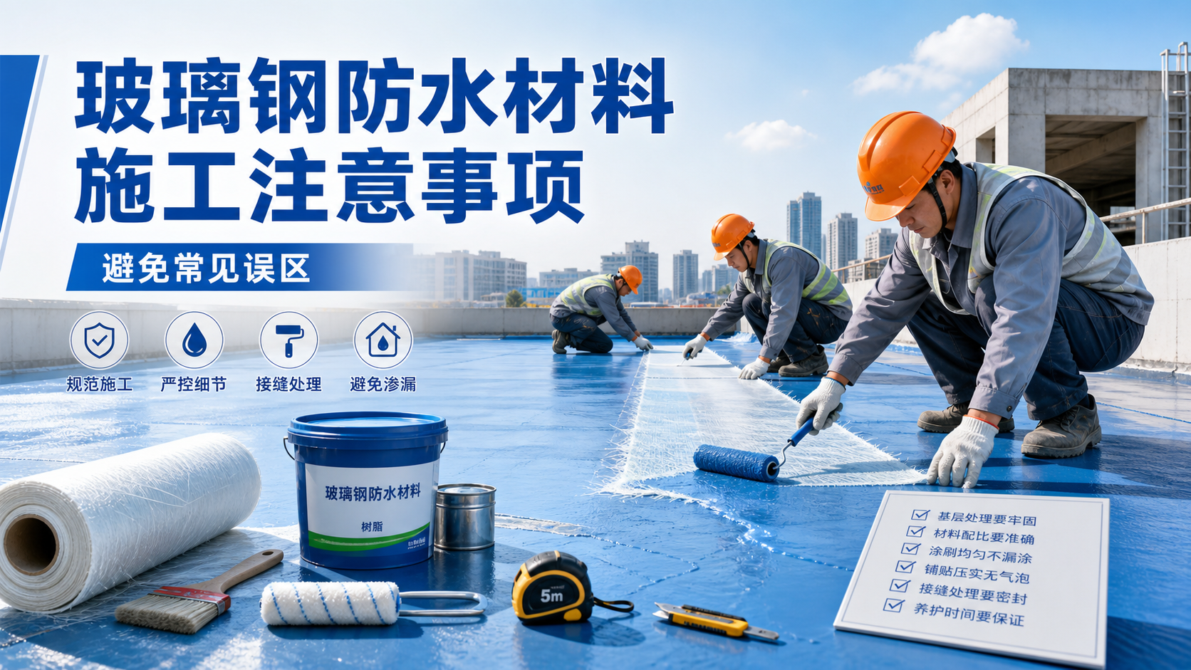 玻璃钢防水材料施工注意事项，避免常见误区 晋城 版